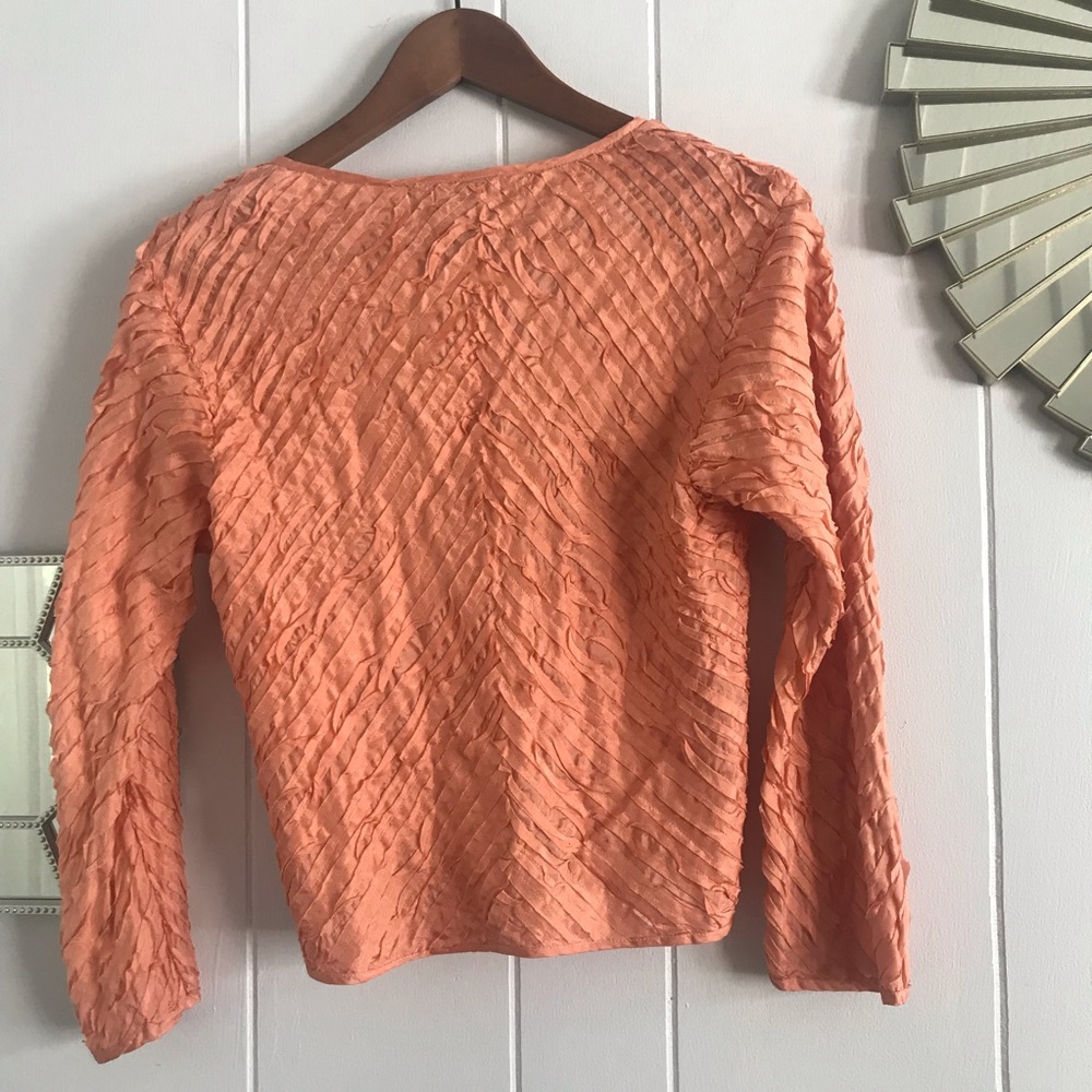 Casual Studio Peach Silk Ruffle Cardigan - Picture 6 of 8
